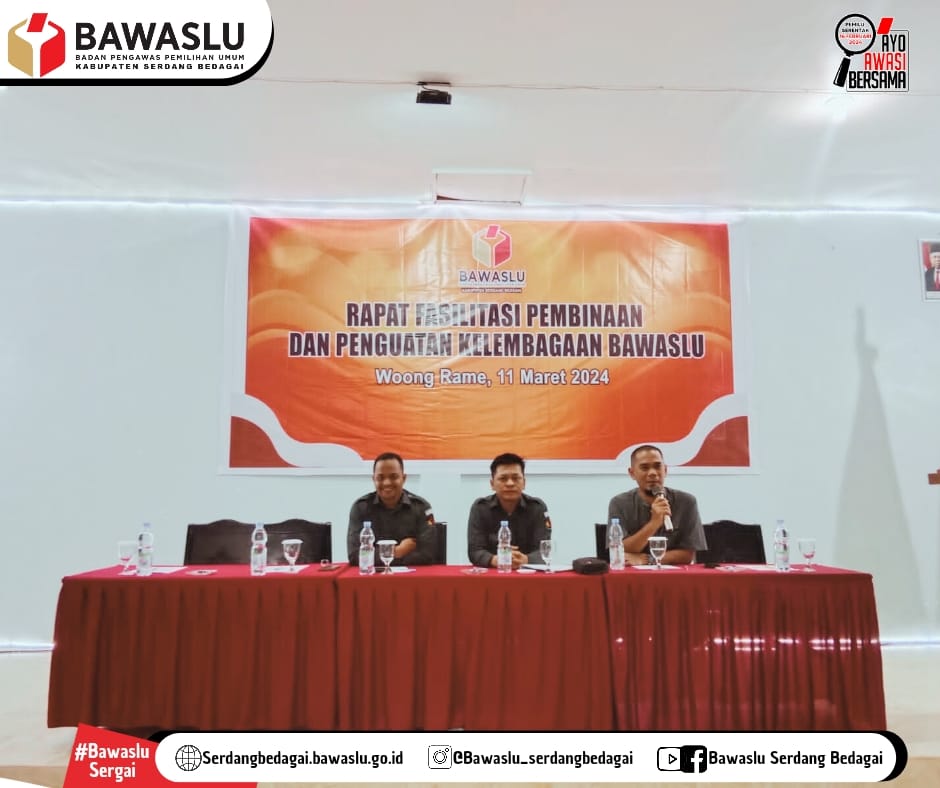 Dokumentasi diaambil saat Bawaslu Sergai Gelar Rapat Koordinasi Fasilitasi Pembinaan dan Penguatan Kelembagaan