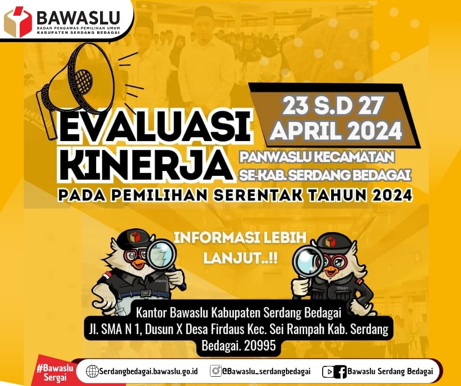Pengumuman Pendaftaran Calon Anggota Panwaslu Kecamatan Existing Dalam Rangka Pemilihan Tahun 2024